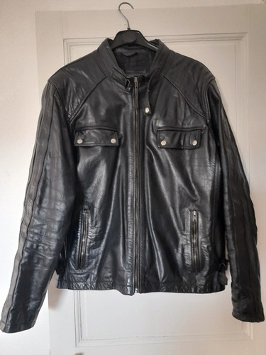 Blouson homme cuir noir moto - noir,