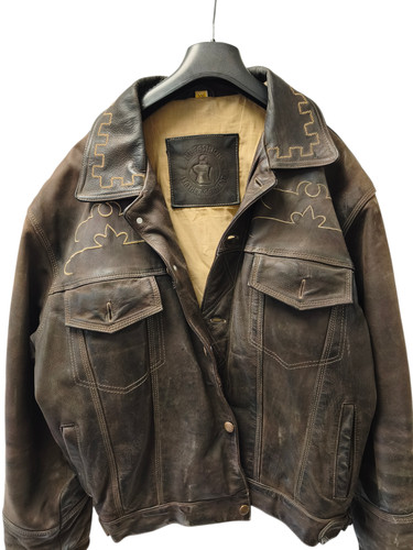 Veste blouson cuir vintage - , xxl