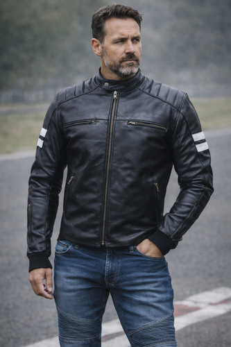 Blouson moto cuir homme biker - blouson,