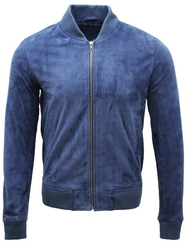 Blouson bomber cuir suédé - blouson, en