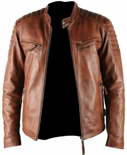 Blouson moto rétro - , homme